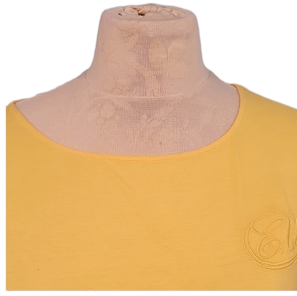 Ungaro Solo Donna Paris Yellow Italian Cotton t-shirt Size 4 - Picture 3 of 6